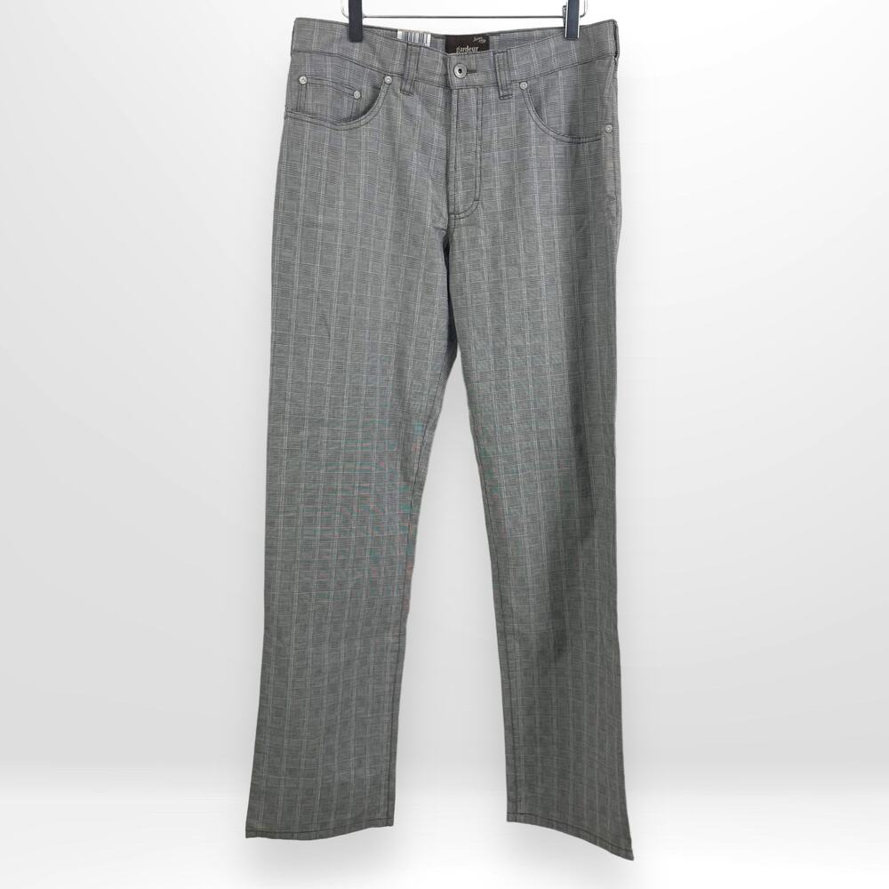 GARDEUR Black White Plaid Check Pants
